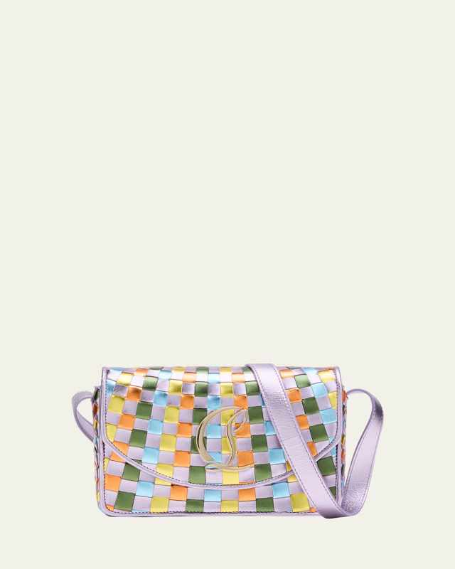 Loubi54 Small Crossbody in Woven Metallic Leather