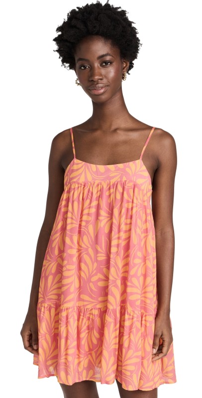 MINKPINK Pomelia Tiered Mini Dress Coral/Orange