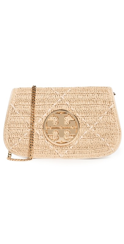 Tory Burch Reva Raffia Clutch Natural