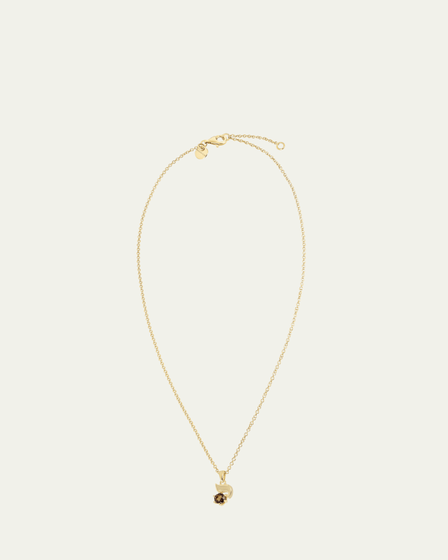 18K Gold Hebrew YOD Initial Necklace