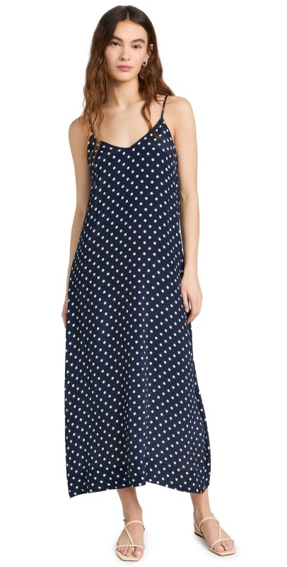 Birds of Paradis Reva Dress Navy Polka Dot