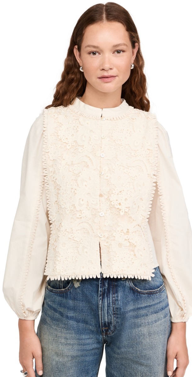 Sea Sabine Embroidery Top Cream