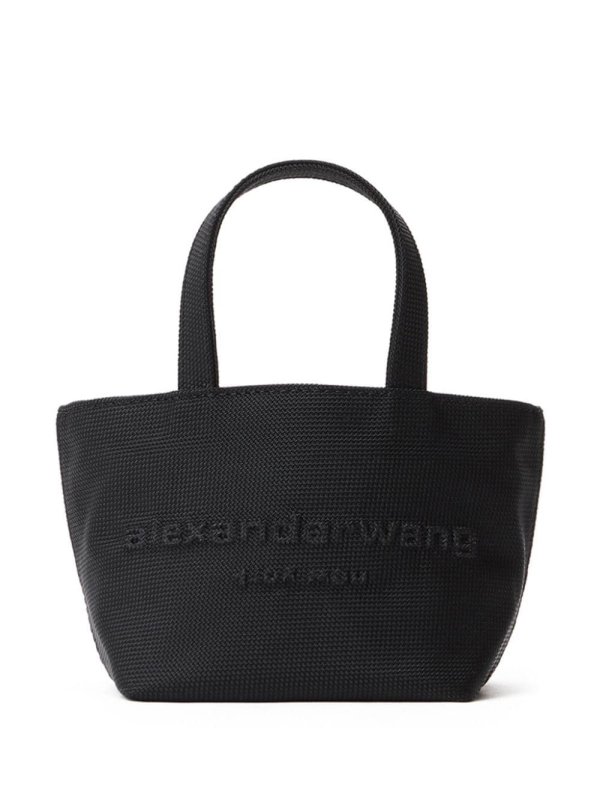 mini Punch logo-embossed leather tote bag