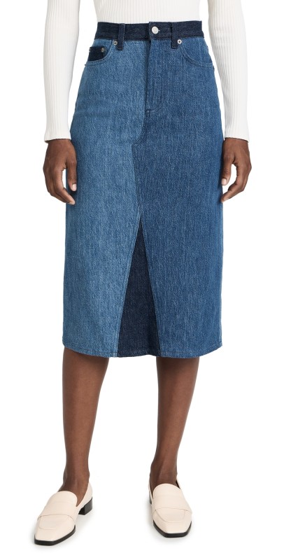 RAILS Highland Skirt Indigo Patchwork