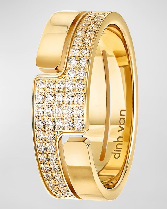 Yellow Gold 70S Medium Diamond Ring, Size 52