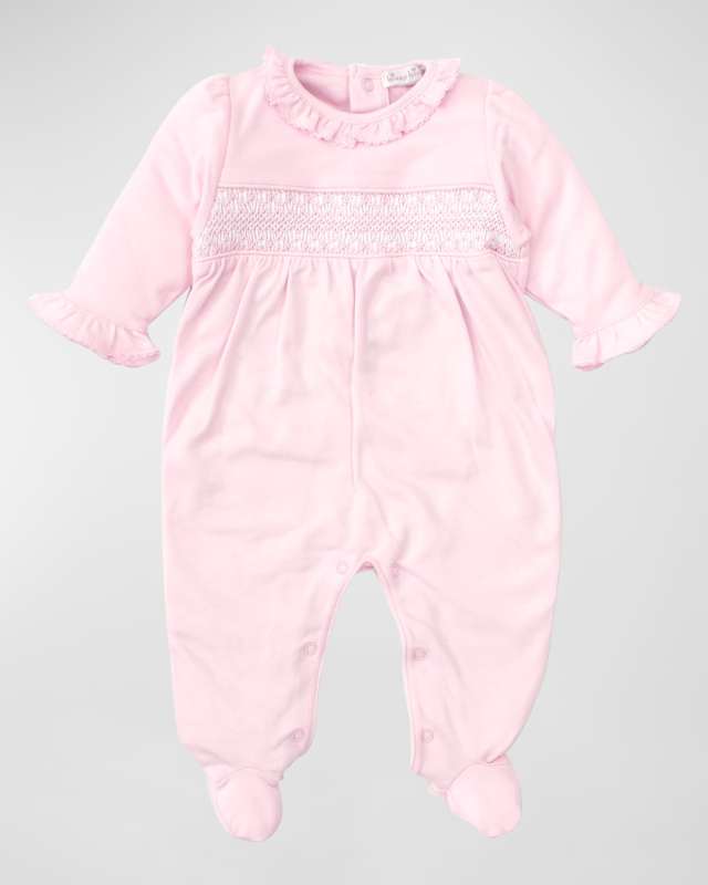 Girl's CLB Charmed Smocked Footie, Size Newbor