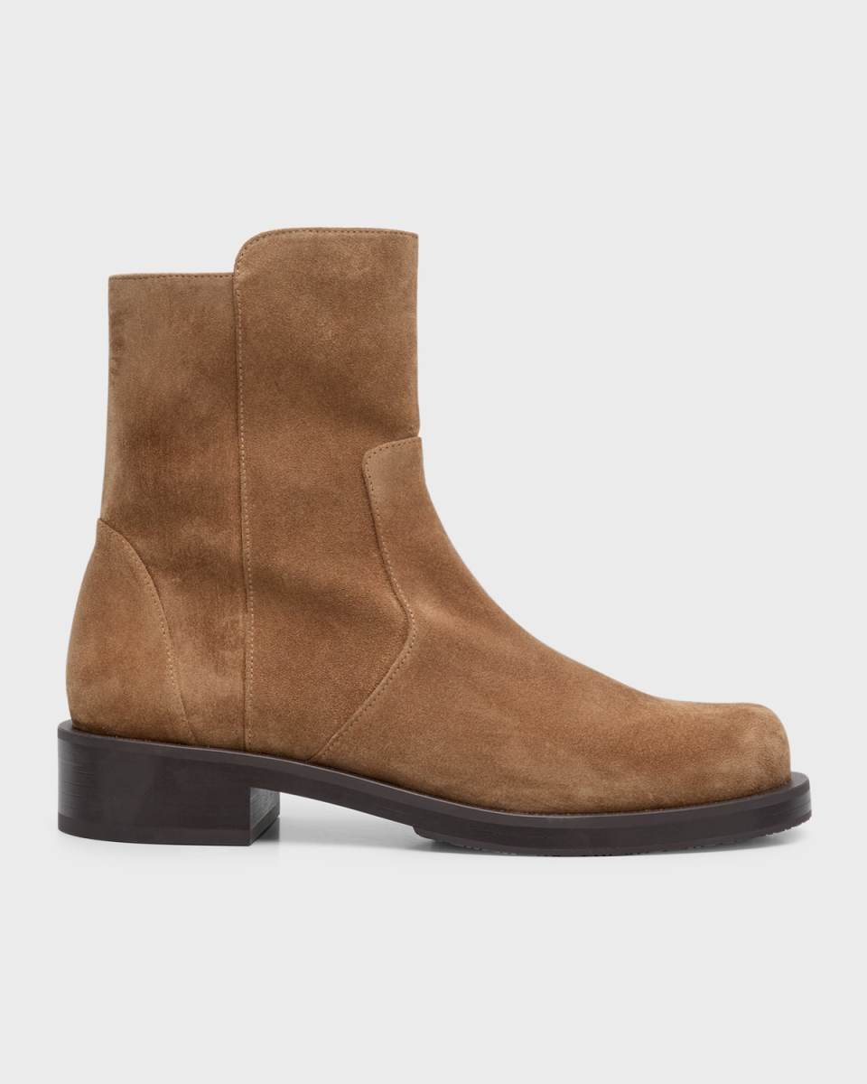 Bold Suede Moto Ankle Boots