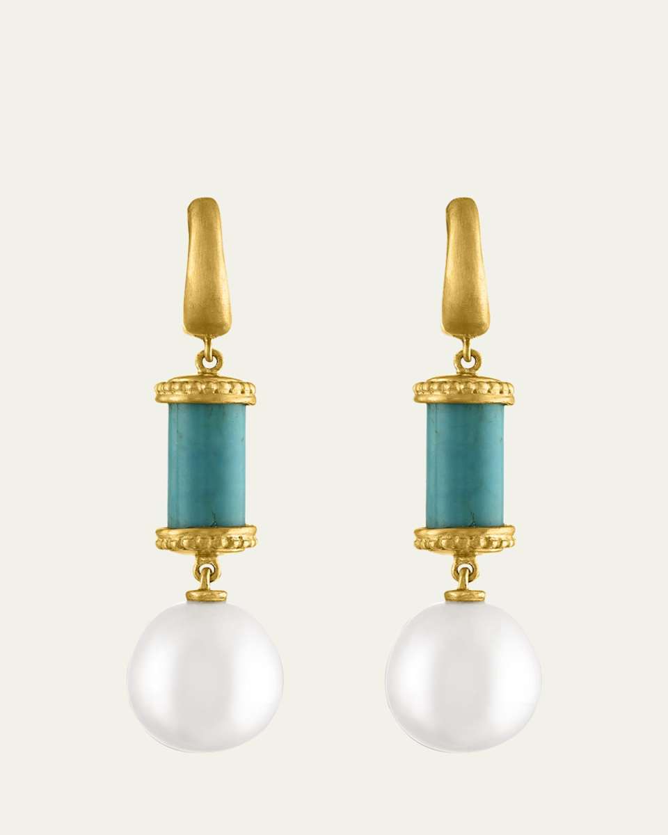 Short Laurel Tropaion Turquoise Earrings