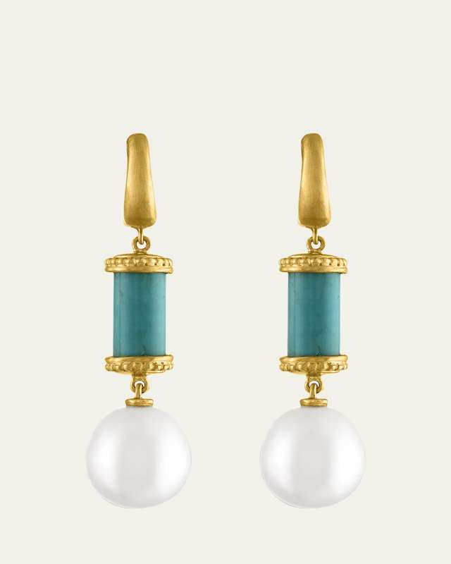 Short Laurel Tropaion Turquoise Earrings