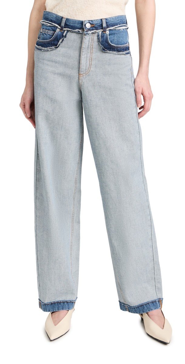 Marni Inside Out Stone Washed Denim Jeans Azure