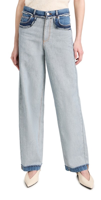 Marni Inside Out Stone Washed Denim Jeans Azure