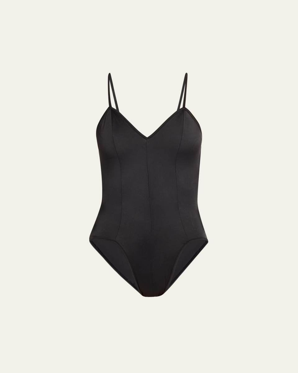 V-Neck One-Piece Swimsuit