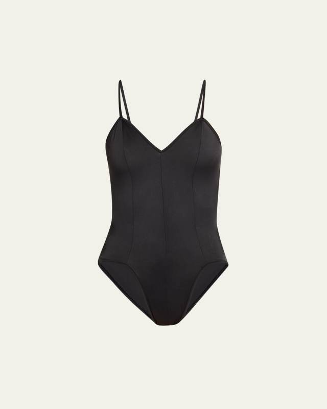 V-Neck One-Piece Swimsuit