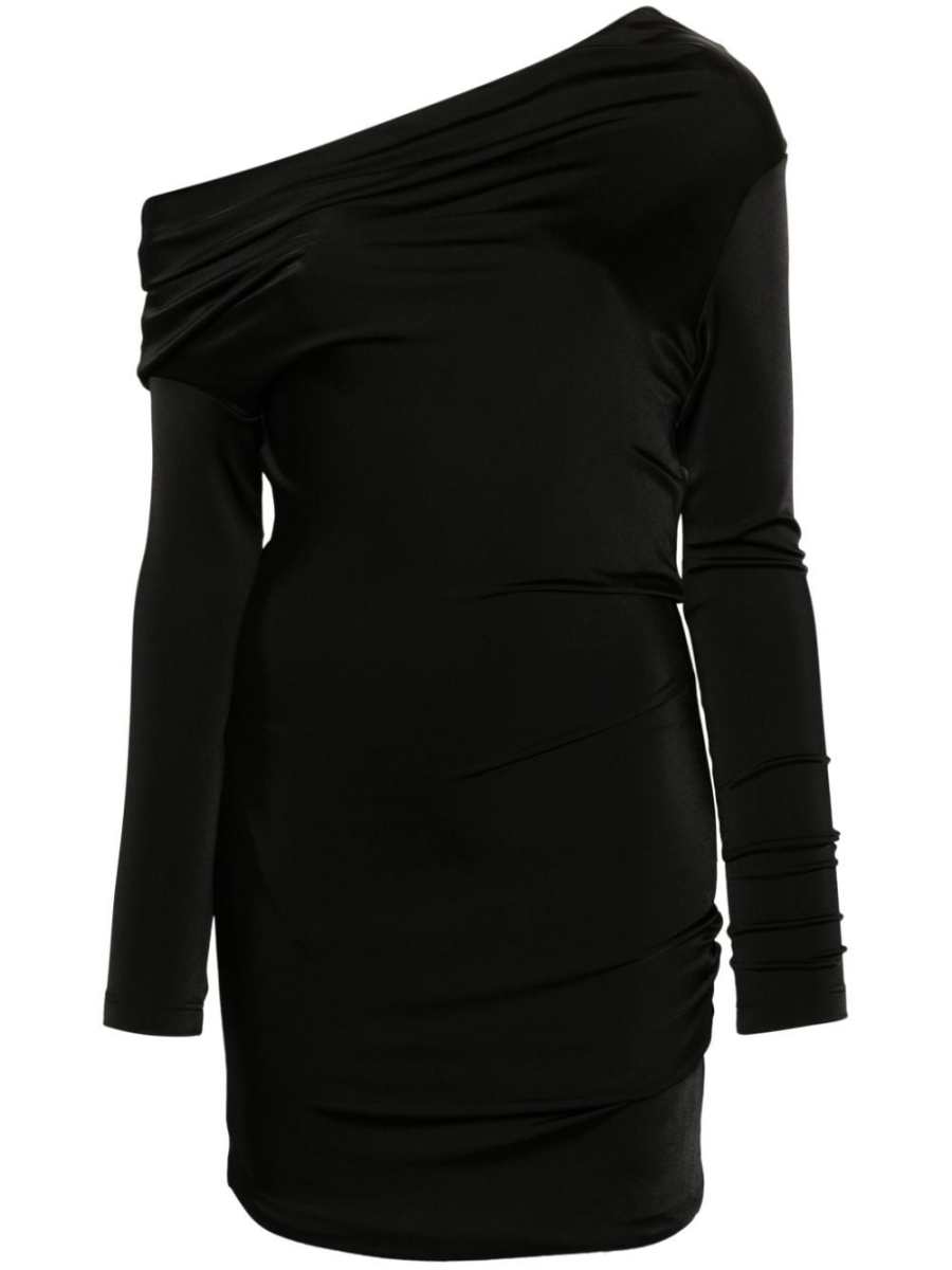 one-shoulder ruched minidress