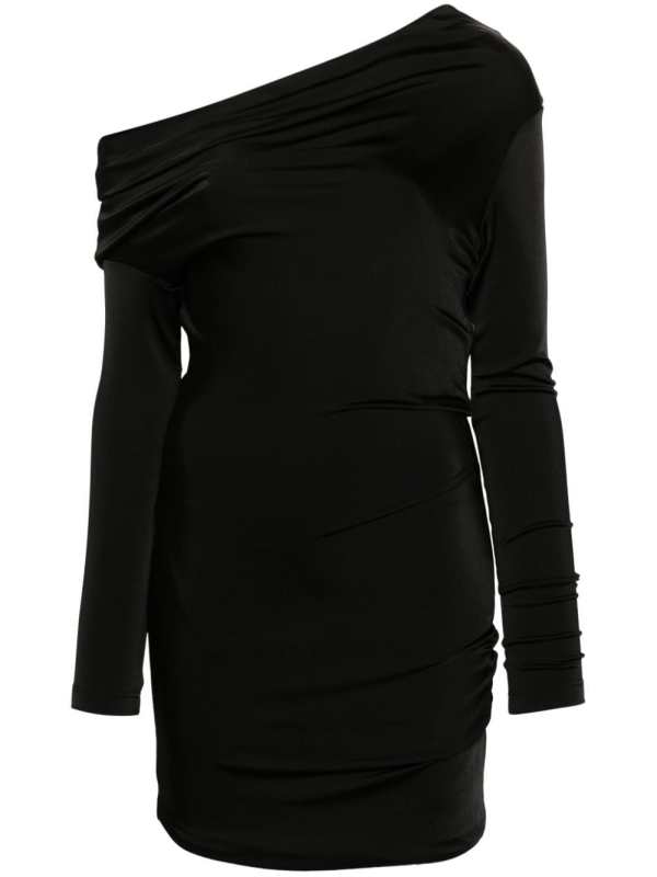 one-shoulder ruched minidress