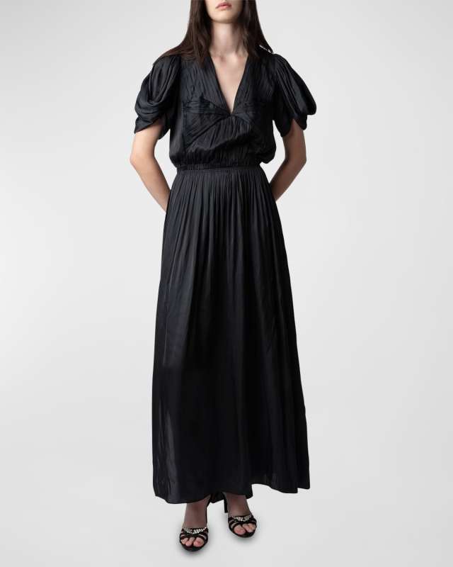Reina Satin Maxi Dress