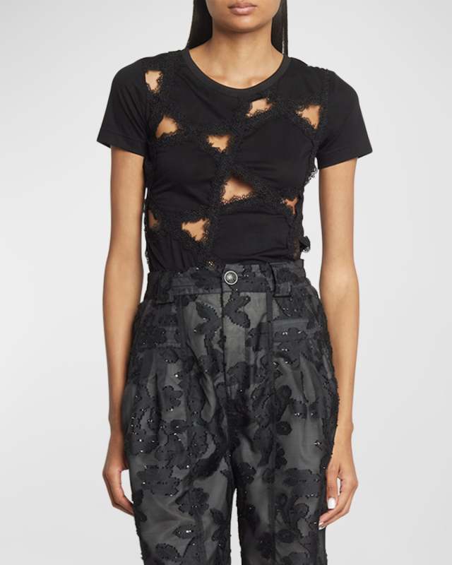 Cut-Out Crewneck T-Shirt