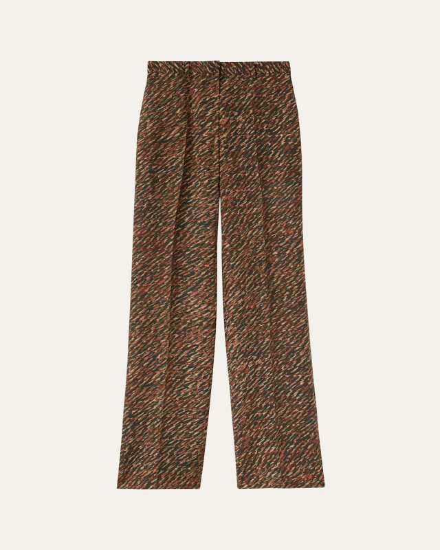 Dany Silk Andre-Print Trousers