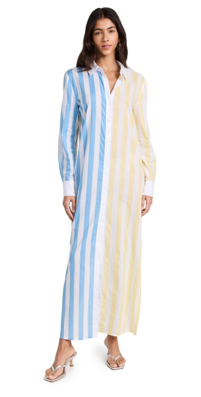 STAUD Vita Dress Buttercup Seashore Stripe