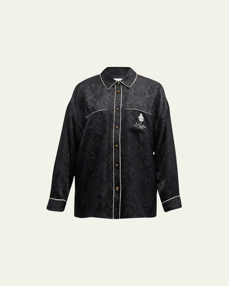 FRAME x Ritz Paris Floral Silk Button-Front Shirt