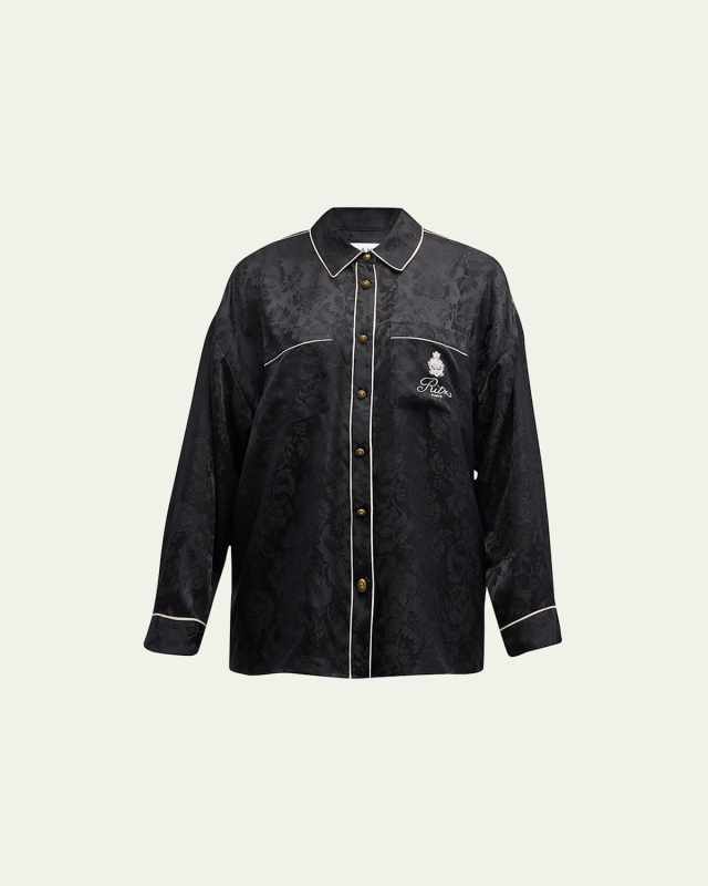 FRAME x Ritz Paris Floral Silk Button-Front Shirt