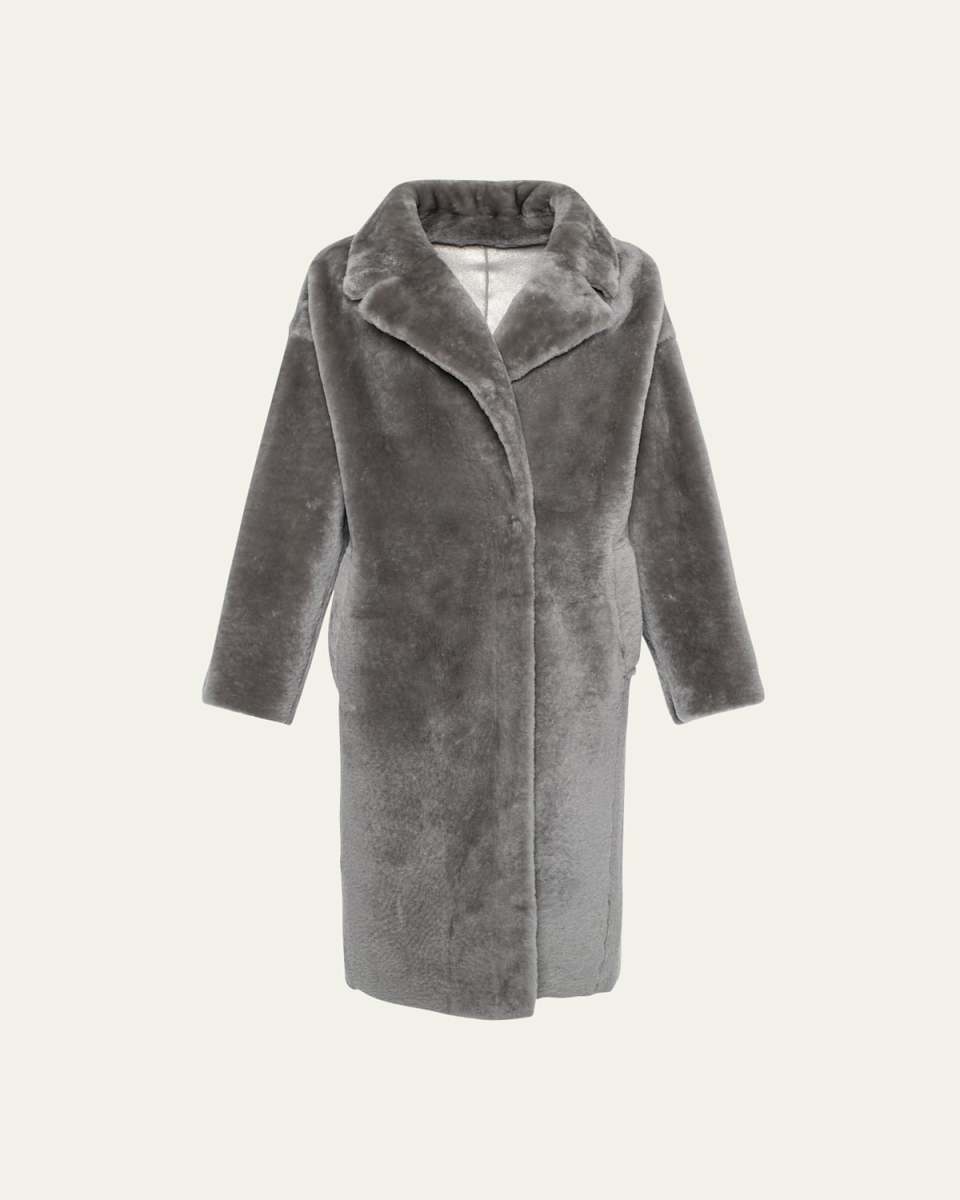 Dyed Shearling Overcoat
