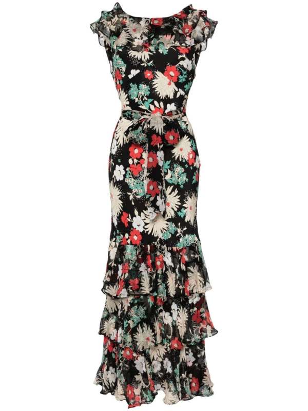 Rio floral-print silk maxi dress