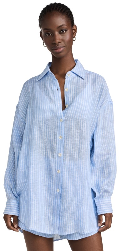 Vitamin A Playa Boyfriend Shirt Summer Stripe