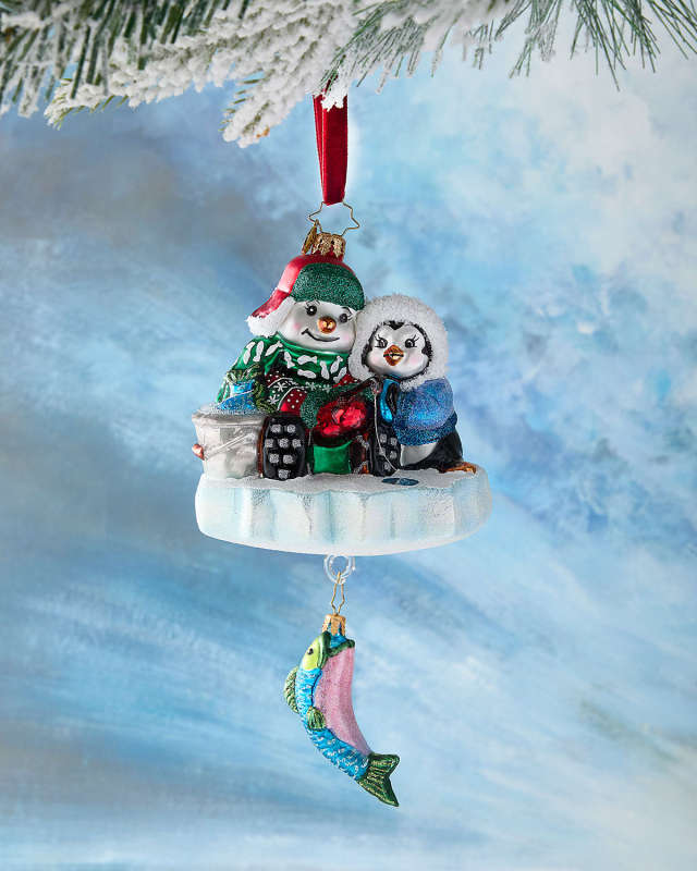 Ice Fishing Snow Pals Christmas Ornament