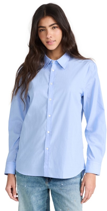 Nili Lotan Raphael Classic Shirt Light Blue