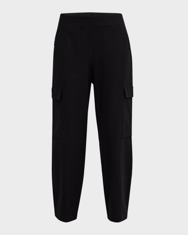 Cropped Crepe Lantern Cargo Pants