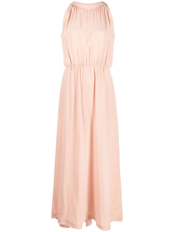 cape-detail silk gown