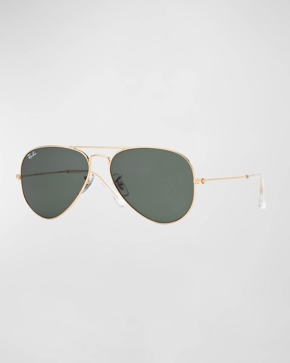 Monochromatic Metal Aviator Sunglasses, Yellow Pattern, 55MM