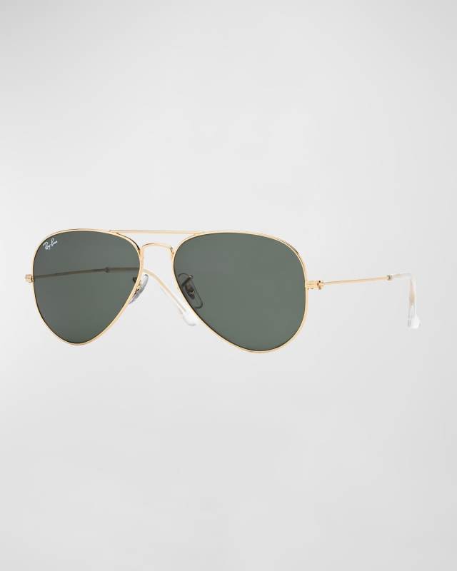 Monochromatic Metal Aviator Sunglasses, Yellow Pattern, 55MM