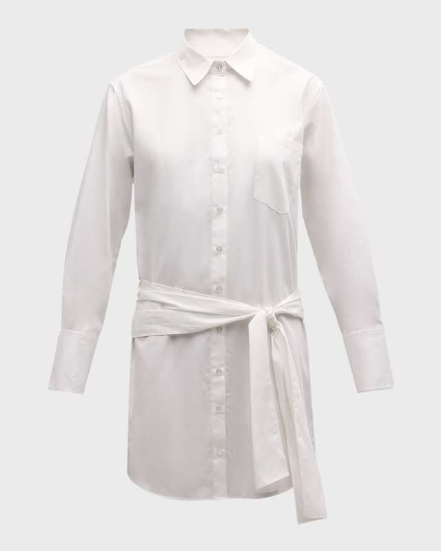 Cotton Wrap Shirtdress