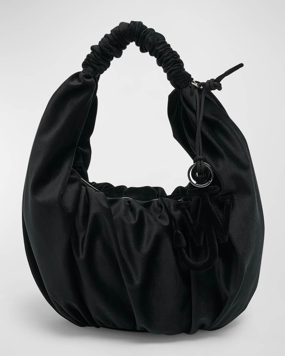 Ruffled Zip Shoulder Bag