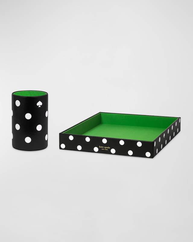picture dot letter tray and pencil cup set