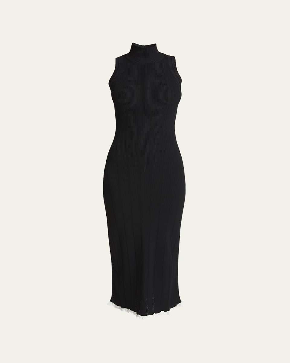 Kim Ribbed Turtleneck Midi Dress