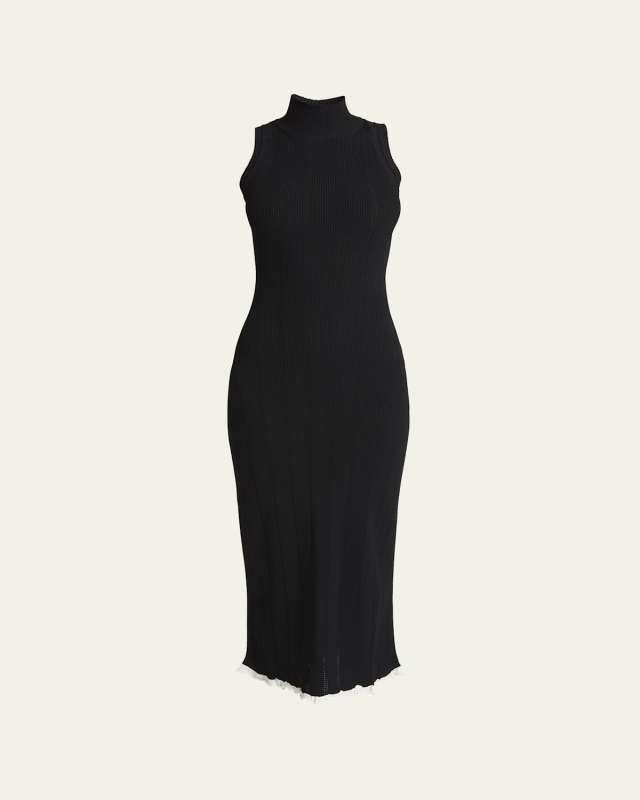 Kim Ribbed Turtleneck Midi Dress