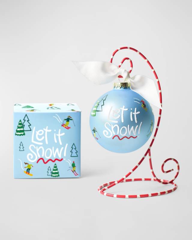 See You on the Slopes 100mm Glass Ornament with Stand