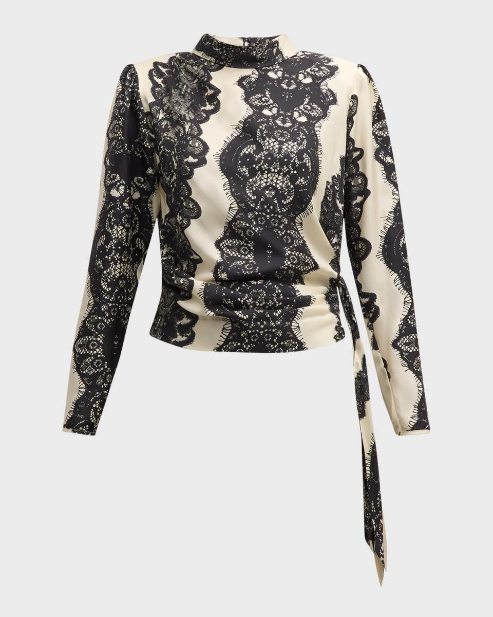 Venetian Lace Side-Tie Blous