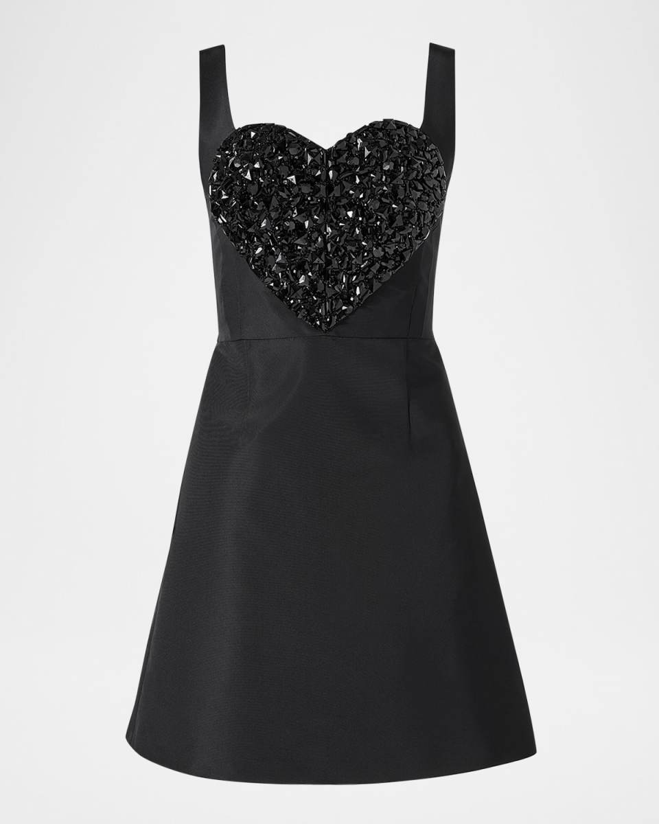 Crystal Heart Sleeveless Mini Dress