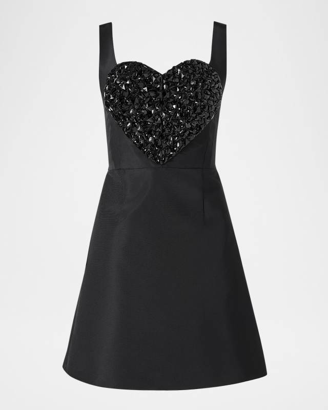 Crystal Heart Sleeveless Mini Dress