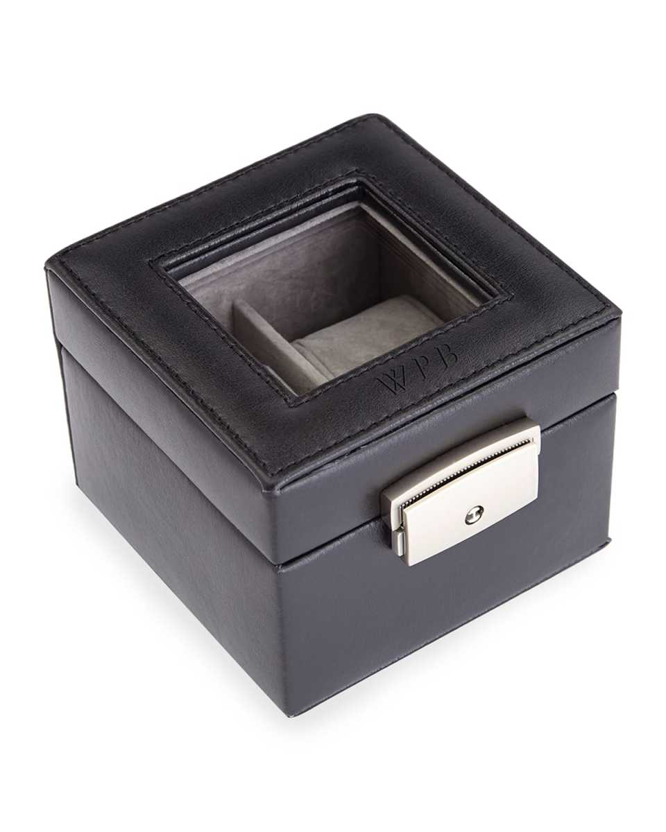 Personalized Leather 2-Watch Display Case