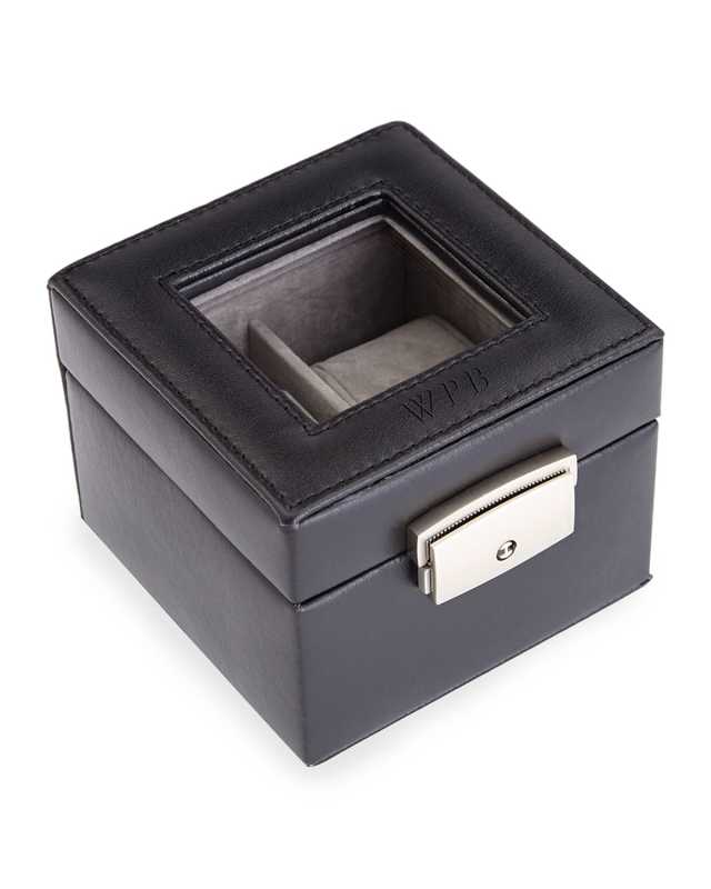 Personalized Leather 2-Watch Display Case