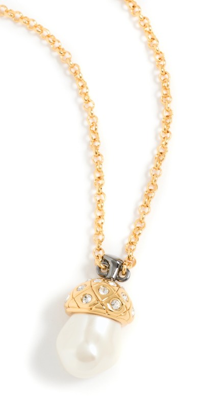 Lele Sadoughi Acorn Pendant Necklace Pearl