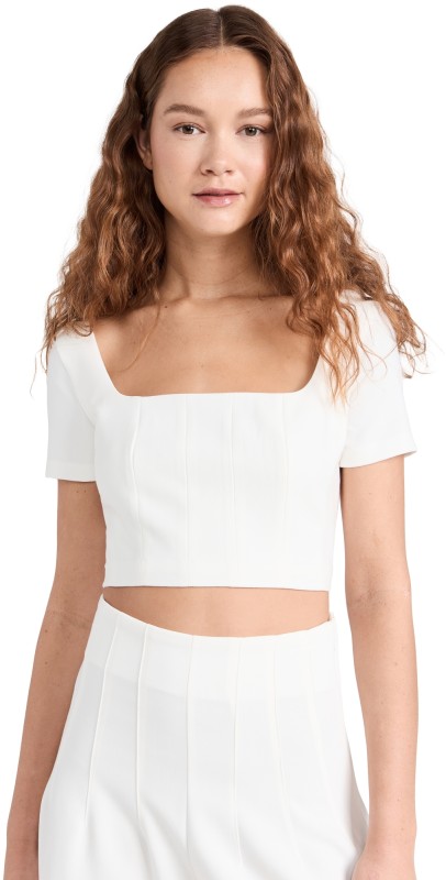 STAUD Anya Top Ivory