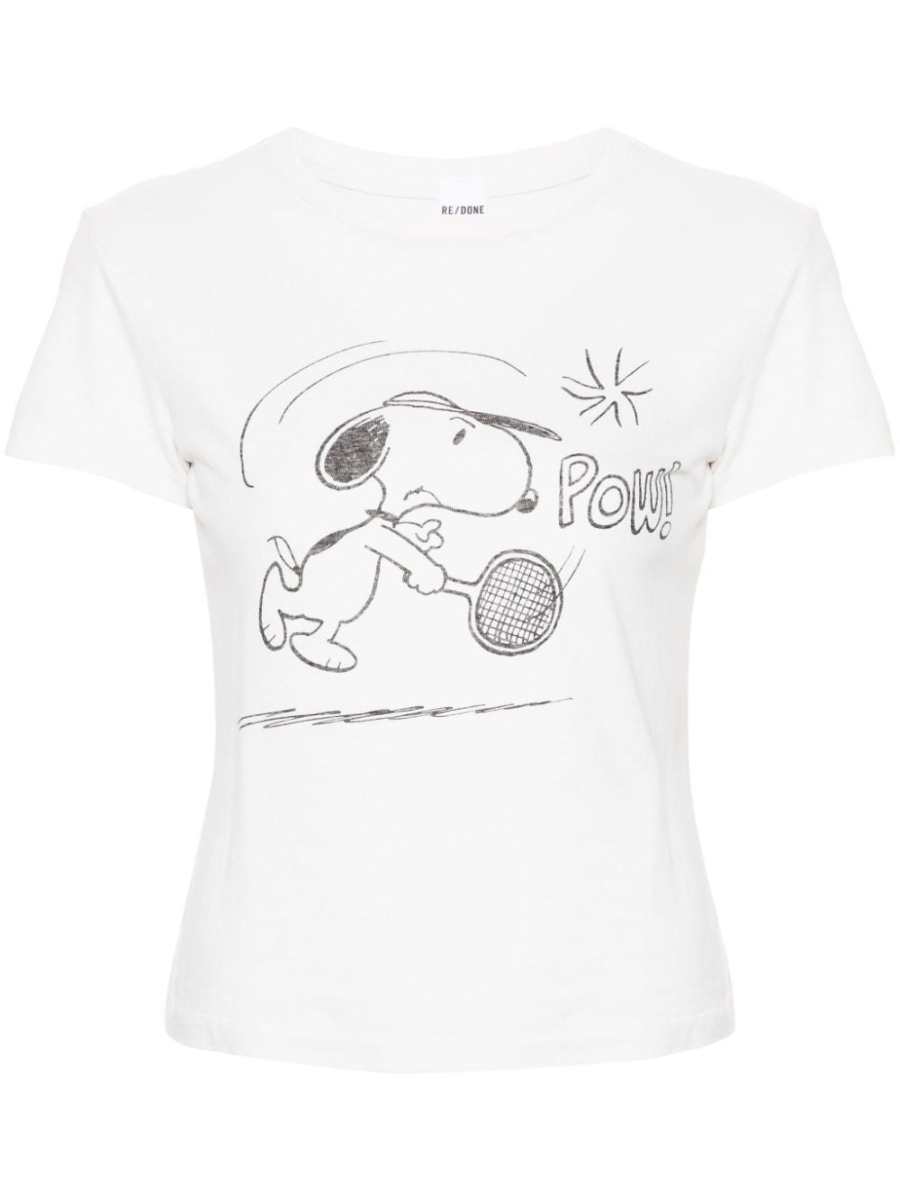 Snoopy Tennis-print cotton T-shirt