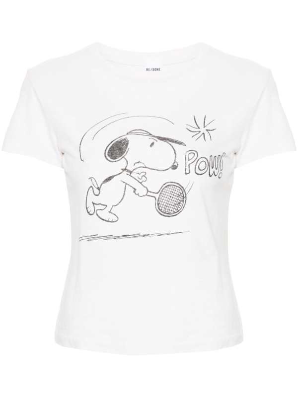 Snoopy Tennis-print cotton T-shirt