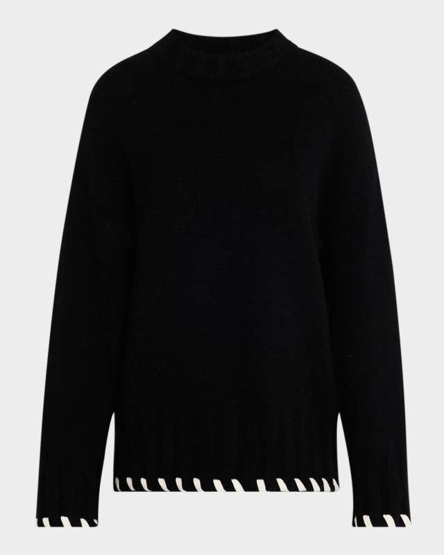 Ribbed Wool-Cashmere Crewneck Sweater